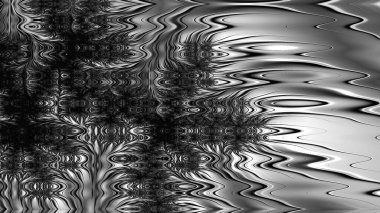 dijital soyut fraktal arkaplan bilgisayarda siyah ve beyaz olarak oluşturuldu.