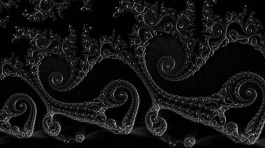 dijital soyut fraktal arkaplan bilgisayarda siyah ve beyaz olarak oluşturuldu.