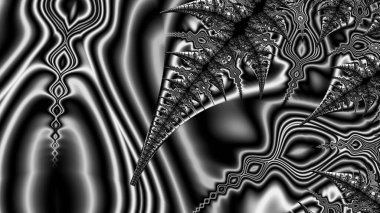 dijital soyut fraktal arkaplan bilgisayarda siyah ve beyaz olarak oluşturuldu.