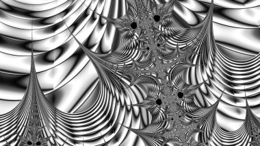 dijital soyut fraktal arkaplan bilgisayarda siyah ve beyaz olarak oluşturuldu.