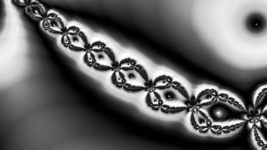 dijital soyut fraktal arkaplan bilgisayarda siyah ve beyaz olarak oluşturuldu.