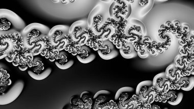 dijital soyut fraktal arkaplan bilgisayarda siyah ve beyaz olarak oluşturuldu.