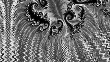 dijital soyut fraktal arkaplan bilgisayarda siyah ve beyaz olarak oluşturuldu.