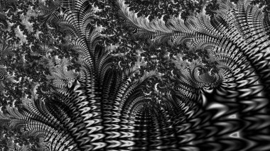 dijital soyut fraktal arkaplan bilgisayarda siyah ve beyaz olarak oluşturuldu.