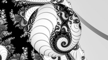 dijital soyut fraktal arkaplan bilgisayarda siyah ve beyaz olarak oluşturuldu.