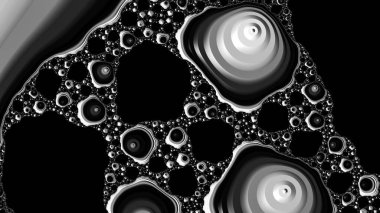 dijital soyut fraktal arkaplan bilgisayarda siyah ve beyaz olarak oluşturuldu.