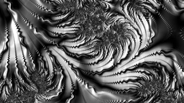 dijital soyut fraktal arkaplan bilgisayarda siyah ve beyaz olarak oluşturuldu.