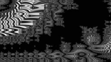 dijital soyut fraktal arkaplan bilgisayarda siyah ve beyaz olarak oluşturuldu.