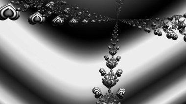 dijital soyut fraktal arkaplan bilgisayarda siyah ve beyaz olarak oluşturuldu.