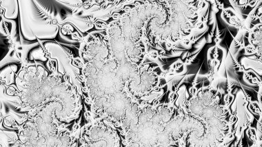 dijital soyut fraktal arkaplan bilgisayarda siyah ve beyaz olarak oluşturuldu.