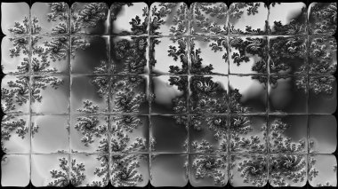 dijital soyut fraktal arkaplan bilgisayarda siyah ve beyaz olarak oluşturuldu.