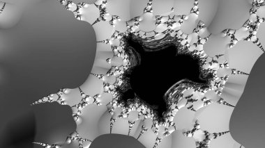 dijital soyut fraktal arkaplan bilgisayarda siyah ve beyaz olarak oluşturuldu.