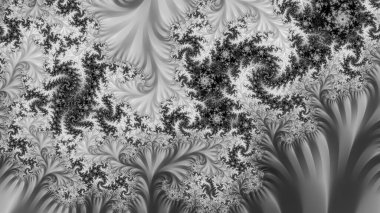 dijital soyut fraktal arkaplan bilgisayarda siyah ve beyaz olarak oluşturuldu.