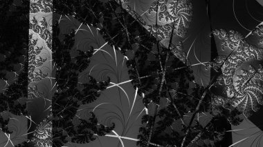 dijital soyut fraktal arkaplan bilgisayarda siyah ve beyaz olarak oluşturuldu.