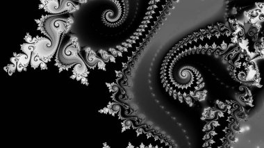 dijital soyut fraktal arkaplan bilgisayarda siyah ve beyaz olarak oluşturuldu.