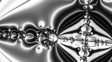 dijital soyut fraktal arkaplan bilgisayarda siyah ve beyaz olarak oluşturuldu.