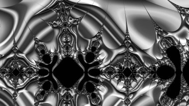 dijital soyut fraktal arkaplan bilgisayarda siyah ve beyaz olarak oluşturuldu.