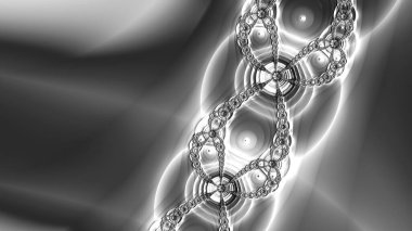 dijital soyut fraktal arkaplan bilgisayarda siyah ve beyaz olarak oluşturuldu.