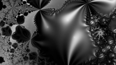 dijital soyut fraktal arkaplan bilgisayarda siyah ve beyaz olarak oluşturuldu.