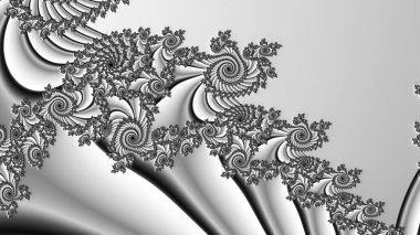 dijital soyut fraktal arkaplan bilgisayarda siyah ve beyaz olarak oluşturuldu.