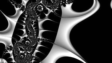 dijital soyut fraktal arkaplan bilgisayarda siyah ve beyaz olarak oluşturuldu.