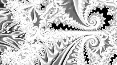 dijital soyut fraktal arkaplan bilgisayarda siyah ve beyaz olarak oluşturuldu.