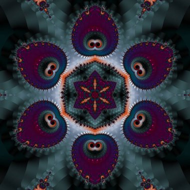 Kusursuz, parlak bir altyapısı var. Renkli etnik yuvarlak süslemeli mandala. Moda deseni.