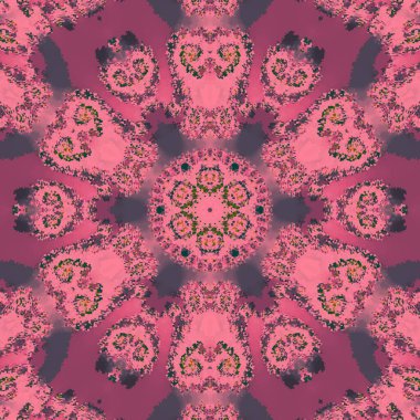 Kusursuz, parlak bir altyapısı var. Renkli etnik yuvarlak süslemeli mandala. Moda deseni.