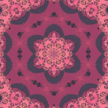 Kusursuz, parlak bir altyapısı var. Renkli etnik yuvarlak süslemeli mandala. Moda deseni.