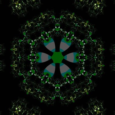 Kusursuz, parlak bir altyapısı var. Renkli etnik yuvarlak süslemeli mandala. Moda deseni.