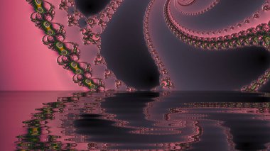 dijital soyut fraktal arkaplan bilgisayarda siyah ve beyaz olarak oluşturuldu.