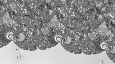 dijital soyut fraktal arkaplan bilgisayarda siyah ve beyaz olarak oluşturuldu.