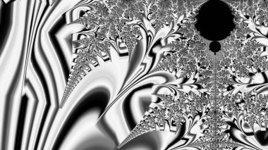 dijital soyut fraktal arkaplan bilgisayarda siyah ve beyaz olarak oluşturuldu.