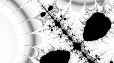 dijital soyut fraktal arkaplan bilgisayarda siyah ve beyaz olarak oluşturuldu.