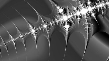 dijital soyut fraktal arkaplan bilgisayarda siyah ve beyaz olarak oluşturuldu.