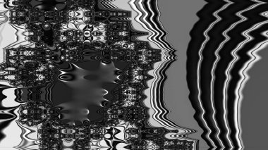 dijital soyut fraktal arkaplan bilgisayarda siyah ve beyaz olarak oluşturuldu.