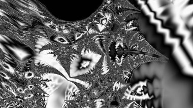 dijital soyut fraktal arkaplan bilgisayarda siyah ve beyaz olarak oluşturuldu.