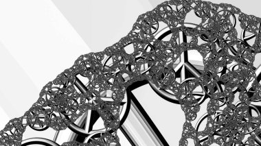 dijital soyut fraktal arkaplan bilgisayarda siyah ve beyaz olarak oluşturuldu.