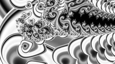 dijital soyut fraktal arkaplan bilgisayarda siyah ve beyaz olarak oluşturuldu.