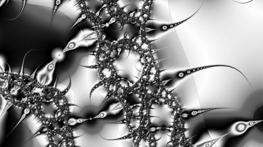 dijital soyut fraktal arkaplan bilgisayarda siyah ve beyaz olarak oluşturuldu.