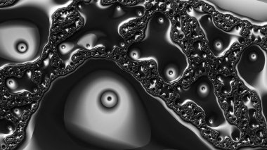 dijital soyut fraktal arkaplan bilgisayarda siyah ve beyaz olarak oluşturuldu.