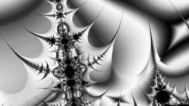 dijital soyut fraktal arkaplan bilgisayarda siyah ve beyaz olarak oluşturuldu.