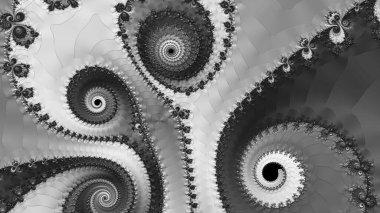 dijital soyut fraktal arkaplan bilgisayarda siyah ve beyaz olarak oluşturuldu.