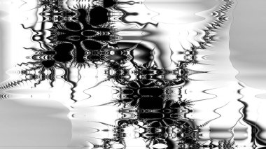 dijital soyut fraktal arkaplan bilgisayarda siyah ve beyaz olarak oluşturuldu.