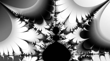 dijital soyut fraktal arkaplan bilgisayarda siyah ve beyaz olarak oluşturuldu.