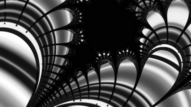 dijital soyut fraktal arkaplan bilgisayarda siyah ve beyaz olarak oluşturuldu.