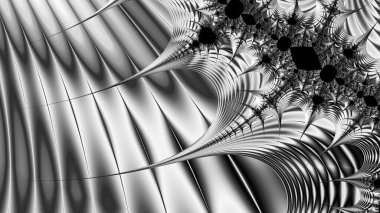 dijital soyut fraktal arkaplan bilgisayarda siyah ve beyaz olarak oluşturuldu.