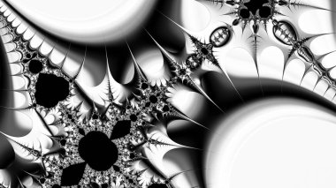 dijital soyut fraktal arkaplan bilgisayarda siyah ve beyaz olarak oluşturuldu.