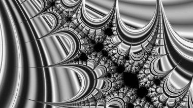 dijital soyut fraktal arkaplan bilgisayarda siyah ve beyaz olarak oluşturuldu.