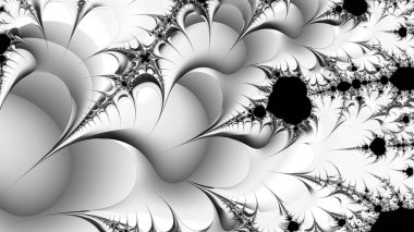 dijital soyut fraktal arkaplan bilgisayarda siyah ve beyaz olarak oluşturuldu.